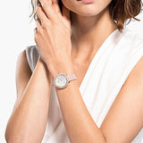 Buy Shop Swarovski Crystal Frost White Dial Pink Leather Strap Watch for Women - 5519223 USA Online