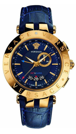 Buy Shop Versace Race GMT Blue Dial Blue Leather Strap Watch For Men - 29G70D282 USA Online