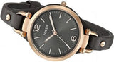 Buy Shop Fossil Georgia Smoke Grey Dial Grey Leather Strap Watch for Women - ES3077 USA Online