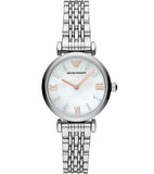 Buy Shop Emporio Armani Donna Mother of Pearl Dial Silver Steel Strap Watch For Women - AR11204 USA Online