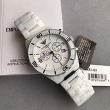 Buy Shop Emporio Armani Ceramic Chronograph White Dial White Ceramic Strap Watch For Men - AR1424 USA Online