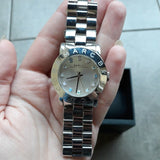 Buy Shop Marc Jacobs Amy Dexter Silver Dial Silver Steel Strap Watch for Women - MBM3214 USA Online