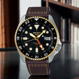 Buy Shop Seiko 5 Sports SKX GMT Automatic Mocha Black Dial Brown Leather Strap Watch For Men - SSK036K1 USA Online