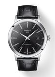 Buy Shop Tissot Gentleman Powermatic 80 Silicium Black Dial Black Leather Strap Watch For Men - T127.407.16.051.00 USA Online