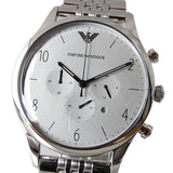 Buy Shop Emporio Armani Classic Chronograph Silver Dial Silver Steel Strap Watch For Men - AR1879 USA Online