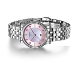 Buy Shop Tissot T Classic Carson Premium Lady Mother of Pearl Pink Dial Silver Steel Strap Watch For Women - T122.210.11.159.00 USA Online