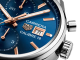 Buy Shop Tag Heuer Carrera Automatic Chronograph Blue Dial Silver Steel Strap Watch for Men - CBK2115.BA0715 USA Online