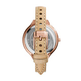 Buy Shop Michael Kors Runway Slim Quartz White Dial Beige Leather Strap Watch For Women - MK2284 USA Online