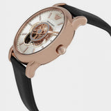 Buy Shop Emporio Armani Luigi Automatic Silver Dial Black Leather Strap Watch For Men - AR60013 USA Online