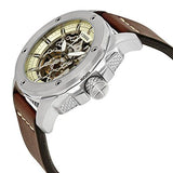 Buy Shop Fossil Modern Machine Automatic Skeleton White Dial Brown Leather Strap Watch for Women - ME3083 USA Online