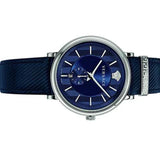 Buy Shop Versace Menifesto Quartz Blue Dial Blue Leather Strap Watch For Men - VBQ01017 USA Online