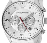 Buy Shop Emporio Armani Sport Chronograph White Dial White Silicone Strap Watch For Men - AR5859 USA Online