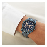 Buy Shop Fossil Perfect Boyfriend Multifunction Blue Dial Blue Steel Strap Watch for Women - ES4093 USA Online