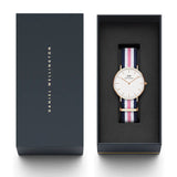 Buy Shop Daniel Wellington Classic South Hampton White Dial Two Tone Nylon Strap Watch For Women - DW00100034 USA Online
