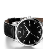 Buy Shop Tissot T Classic Tradition Black Dial Black Leather Strap Watch For Men - T063.610.16.057.00 USA Online