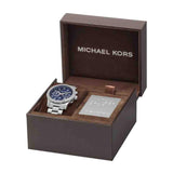 Buy Shop Michael Kors Hunger Stop 100 Series Navy Blue Dial Silver Steel Strap Watch for Women - MK5814 USA Online
