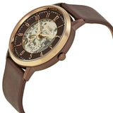 Buy Shop Fossil Vintage Muse Automatic Skeleton Maroon Dial Maroon Leather Strap Watch for Women - ME3137 USA Online