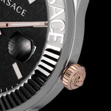 Buy Shop Versace Greca Time Quartz Black Dial Silver Steel Strap Watch For Men - VE3K00322 USA Online