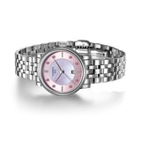 Tissot T Classic Carson Premium Lady Mother of Pearl Pink Dial Silver Steel Strap Watch For Women - T122.210.11.159.00