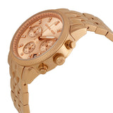 Buy Shop Michael Kors Ritz Chronograph Rose Gold Dial Rose Gold Steel Strap Watch for Women - MK6077 USA Online