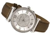 Buy Shop Michael Kors Caitlin Quartz Silver Dial Gray Leather Strap Watch For Women - MK2377 USA Online