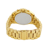 Michael Kors Bradshaw Chronograph White Dial Gold Steel Strap Watch For Women - MK6266