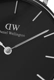 Buy Shop Daniel Wellington Petite Sterling Black Dial Silver Mesh Bracelet Watch For Women - DW00100304 USA Online