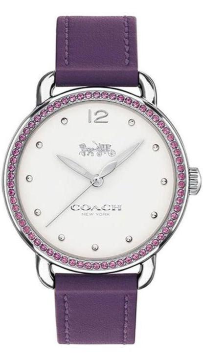 Buy Shop Coach Delancey White Dial Purple Leather Strap Watch for Women - 14502886 USA Online