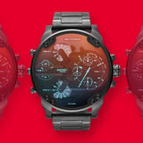 Buy Shop Diesel Mr Daddy 2.0 Chronograph Grey Dial Grey Steel Strap Watch For Men - DZ7315 USA Online
