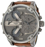 Diesel Mr Daddy Quartz Grey Dial Brown Leather Strap Watch For Men - DZ7413