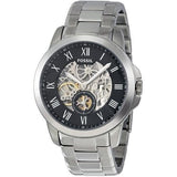 Buy Shop Fossil Grant Skeleton Black Dial Silver Steel Strap Watch for Men - ME3055 USA Online