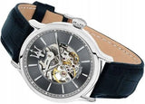 Buy Shop Maserati Epoca Automatic Skeleton Dial Black Leather Strap Watch For Men - R8821118002 USA Online