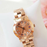 Buy Shop Marc Jacobs Amy Rose Gold Dial Rose Gold Steel Strap Watch for Women - MBM3219 USA Online