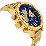 Nixon 48-20 Chrono Blue Dial Gold Steel Strap Watch for Men - A486-1922