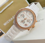 Buy Shop Michael Kors Ceramic White Dial White Steel Strap Watch for Women - MK5269 USA Online