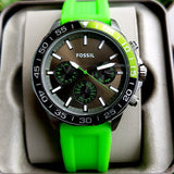 Buy Shop Fossil Bannon Chronograph Grey Dial Green Silicone Strap Watch for Men - BQ2501 USA Online
