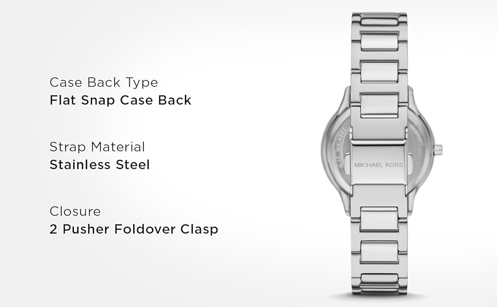 Buy Shop Michael Kors Sage Three-Hand Mother of Pearl White Dial Silver Steel Strap Watch for Women - MK4824 USA Online