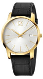 Buy Shop Calvin Klein City Mother of Pearl White Dial Black Leather Strap Watch for Men - K2G2G5C6 USA Online
