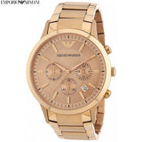 Buy Shop Emporio Armani Classic Rose Gold Chronograph Steel Strap Watch For Men - AR2452 USA Online