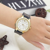 Buy Shop Michael Kors Sidney Multifunction White Dial Brown Leather Strap Watch For Women - MK6948 USA Online