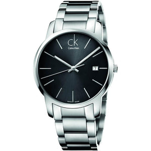 Buy Shop Calvin Klein City Date Black Dial Silver Steel Strap Watch for Men - K2G2G143 USA Online