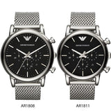 Buy Shop Emporio Armani Luigi Chronograph Black Dial Silver Mesh Bracelet Watch For Men - AR1811 USA Online