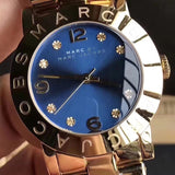 Buy Shop Marc Jacobs Amy Blue Dial Gold Steel Strap Watch for Women - MBM3303 USA Online