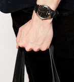 Buy Shop Emporio Armani Classic Quartz Black Dial Black Leather Strap Watch For Men - AR1865 USA Online