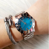 Buy Shop Marc Jacobs Amy Blue Dial Silver Steel Strap Watch for Women - MBM3272 USA Online