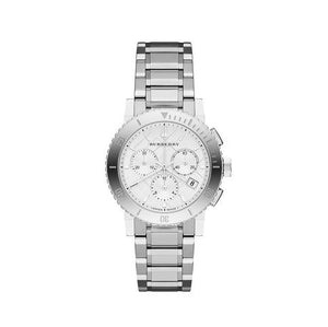Buy Shop Burberry City Chronograph White Dial Silver Steel Strap Watch For Women - BU9700 USA Online