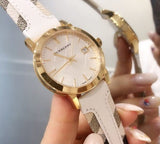 Buy Shop Burberry The City White Dial White Leather Strap Watch for Women - BU9015 USA Online