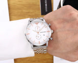 Buy Shop Emporio Armani Chonograph SIlver Dial Silver Steel Strap Watch For Men - AR1933 USA Online