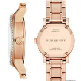 Burberry The City Diamonds Rose Dial Rose Gold Steel Strap Watch for Women - BU9225