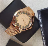 Buy Shop Marc Jacobs Henry Transparent Gold Dial Gold Steel Strap Watch for Women - MBM3206 USA Online